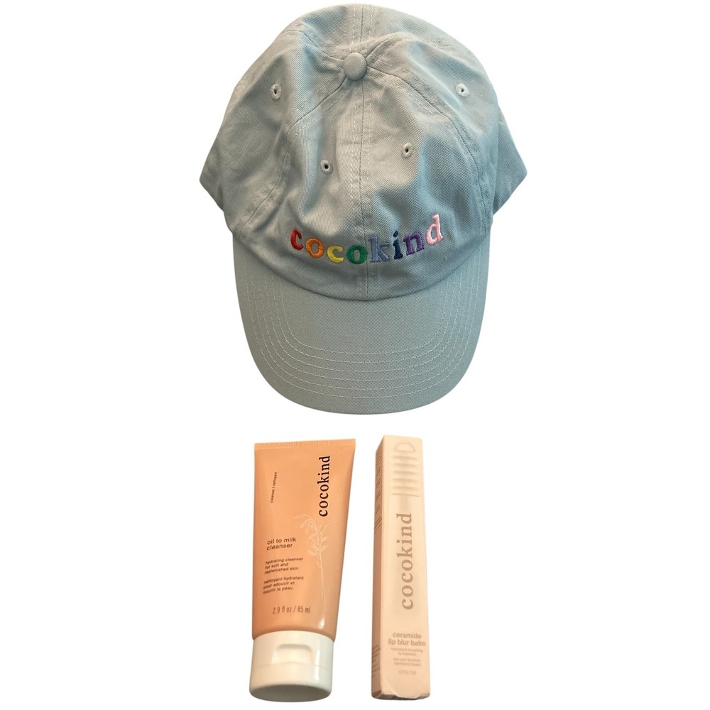 Cocokind NEW Set Oil to Milk Cleanser Sealed Ceramide Lip Blur Balm‎ & Hat